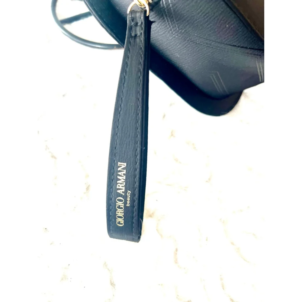 Giorgio Armani black makeup cosmetic bag